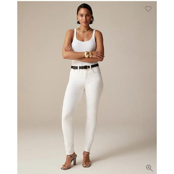 J.Crew $128 10" Toothpick Skinny Jean in Signature Stretch White Wash Sz 26Tall - Picture 5 of 16
